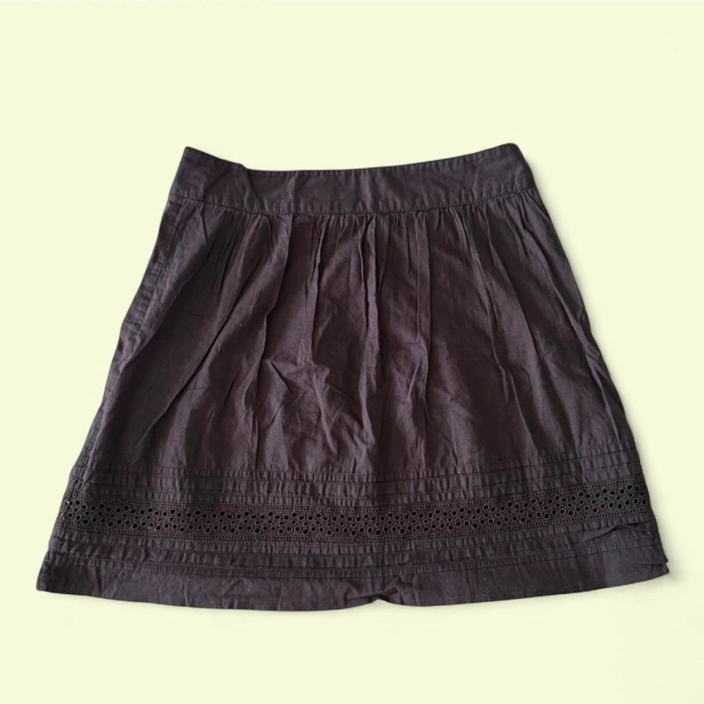 LOFT Dark Brown A-Line Skirt